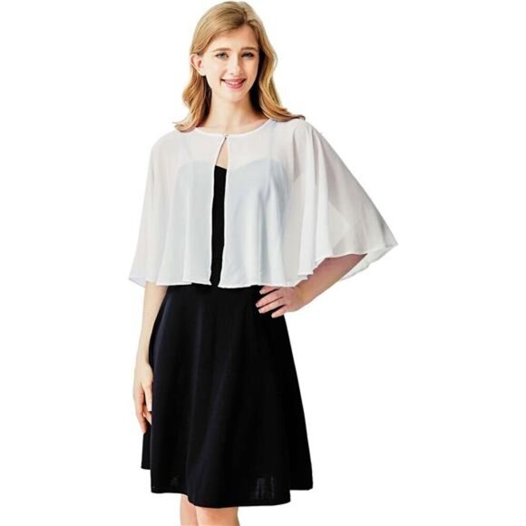 Ivory Bridal Cape - Picture 5 of 6